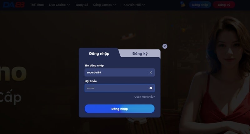 Đăng nhập DA88 cực kỳ đơn giản