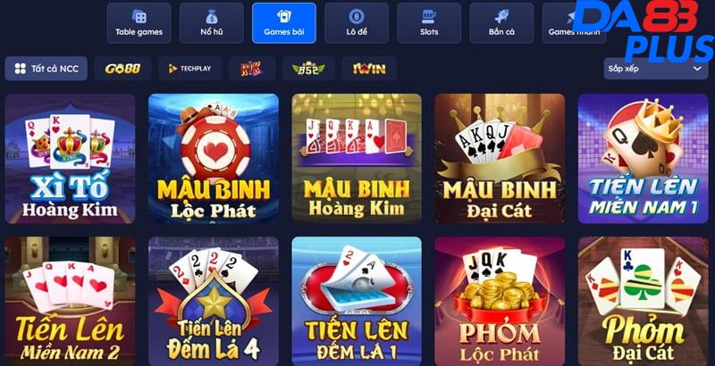 Game bài DA88 cực kỳ đa dạng và hấp dẫn